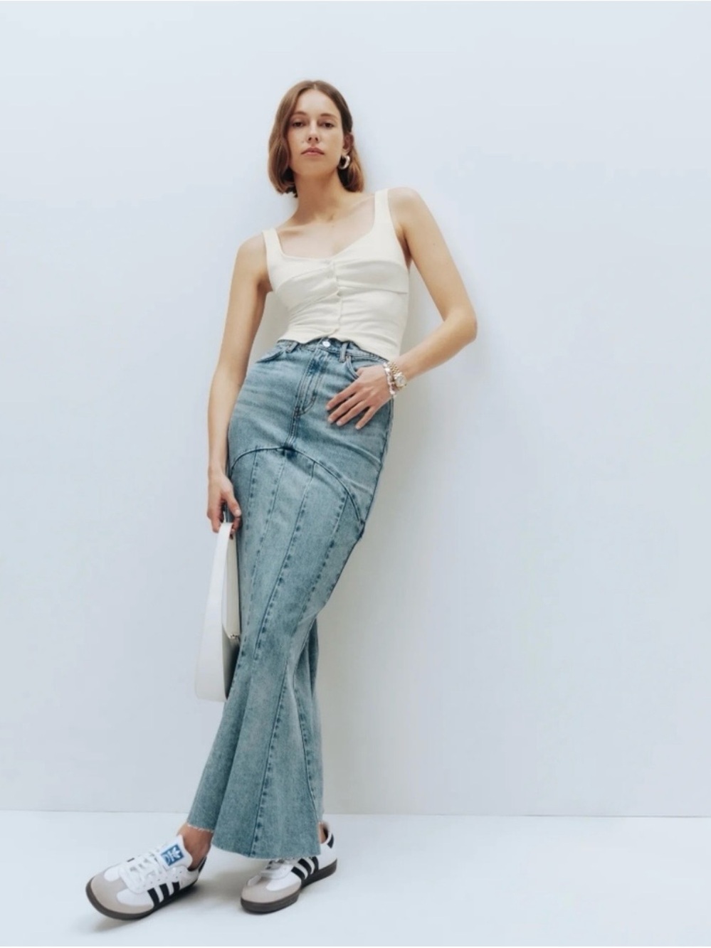 Reformation Nara Denim Skirt